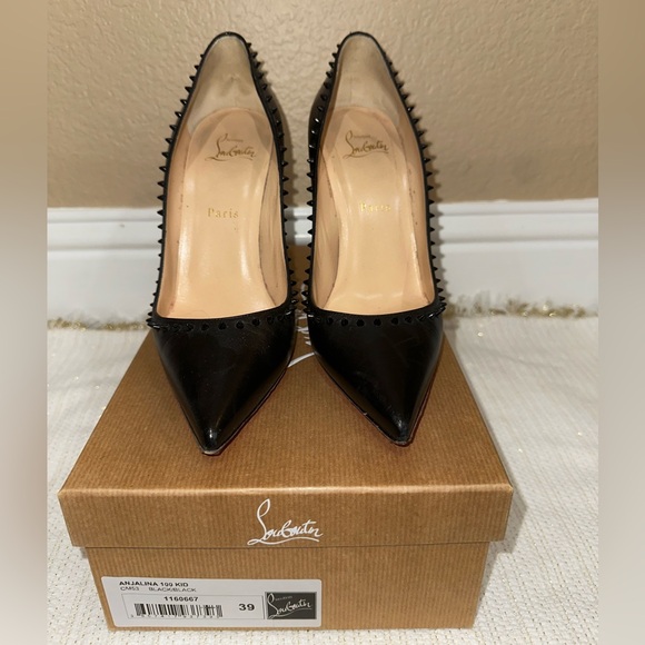 Christian Louboutin 100 Anajalina Spike Kid Leather - Picture 3 of 9